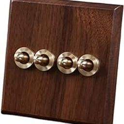 Enakshi (Label) Creations Wooden Lighting Switch Plate Premium Outlet Panel for Hotel Kitchen Room Four Levers|Home Decor|Figurines-69