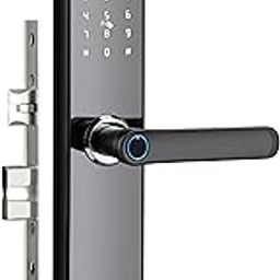 LAVNA Smart Door Lock | 6 Way Unlock | Fingerprint, Mobile App, Bluetooth, OTP, PIN, RFID Card and Manual Key Access for Wooden Doors | Free Installation (LA28) (Bluetooth Black)-5