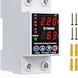 Pjerjzn Adjustable Miniature Circuit Breaker 110/230VAC 2P 1~63Amps Quick Disconnect Overvoltage, Undervoltage, Time Delay Protection and Automatic Circuit Breaker-image-40