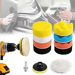Prishva Modern Polishing Pads Sponge and Woolen Polishing Waxing Buffing Pads Kits,Car Foam Drill 3-Inch Buffing Pad,11 PCS Polishing Pads Kit,Car Buffer Polisher Kit Sponge Pad Car Polishing,Waxing towel-image-57