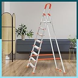Perfect steel traders Aluminium Step Ladder Heavy Duty with 8 Wide Steps & Hand Grip, Foldable Rust-Proof Ladder for Home & Indoor Cleaning-picture-10