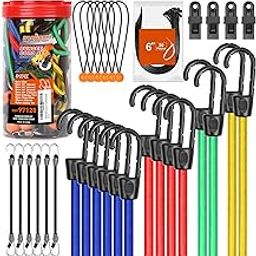 HORUSDY 24 Piece Bungee Cords Assortment Jar-image-4