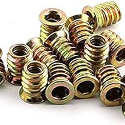 Balaji Handicraft Furniture (Pcs-42) M8 x20 mm Wood Insert Interface Threads Imported Export Quality | Zinc Alloy Wood Insert Interface Screws Bolts Nuts Fixing Furniture Mounting Fasteners-22