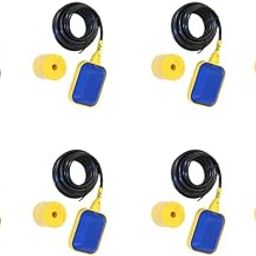 Float Switch | Float Sensor | Water Level Sensor 250V 16A (3 Mtr Wire) | Water Tank Float Switch Sensor for Water Level Controller Auto Cut Off with Switch (Yellow and Blue) Pack of (8)-26