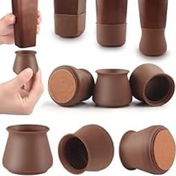 RDOMI 8-PCS Silicone Chair Leg Caps with Soft Felt Bottom Furniture Chair Leg Floor Protectors Free Moving Furniture Foot Protection Cover Prevents Scratches and Noise (Brown)-image-88