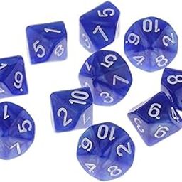 ATORSE Toy 10 Pieces Plastic 10-Sided Dice D10 for Party Bar Game Accessory Blue-Toys & Hobbies-Games-Role Playing Games-Dungeons & Dragons-Accessories & Dice-image-99