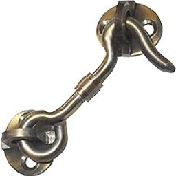 RISEOM Brass Gate Hook/Window Hook (Oval Eye) Pack of 2 (2.5 inch, Antique Brass)-image-19