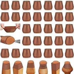 24 Pcs Silicone Rubber Chair Leg Floor Protectors Chair Leg Caps Furniture Protector to Prevent Scratches, Reduce Noise, Anti-Slip Furniture Leg Covers for Chair, Stool Table (Brown)-11