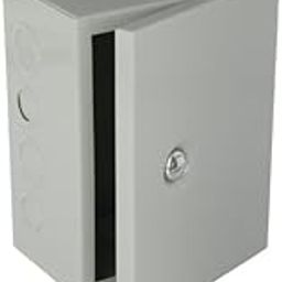 BUD Industries JBH-4956-KO Steel NEMA 1 Sheet Metal Box with Knockout and Hinged Cover, 6 Width x 8 Height x 4 Depth, Gray Finish by BUD Industries-image-30
