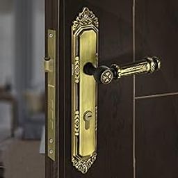 Plantex Heavy-Duty Door Lock Set - Main Door Lock Handle Set/ 6-Lever Lock Mechanism with 3 Years of Warranty/Mortise Lock with 3 Keys, Brass Lock Body & Cylinder(596 - Brass Antique)-image-59