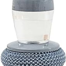 Waztex Tar Brush Dish Cleaning Brush with Liquid Dispensar Palm Dishes Pot, pan, Sink scrubbing Household soap Dispenser for Tool Dispensing wash Kitchen Utensils Scrubber Multipurpose in Kitchen-image-66