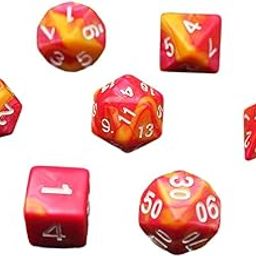 ATORSE Toy 7/Set Double-Color Acrylic Multi Sided Dice Set for Tabletop Game Kids Toy,-Toys & Hobbies-Games-Role Playing Games-Dungeons & Dragons-Accessories & Dice-image-3