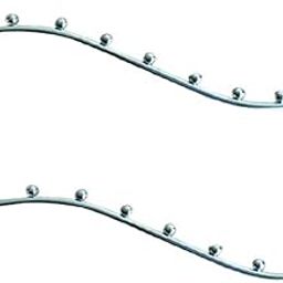 Q1 Beads Steel Tube Hanger 350 mm/14 inch Square Pipe Hooks Hanger for 15 mm Square Tube -Supermart Shelf Accessories(Chrome)-2 Pack-image-78