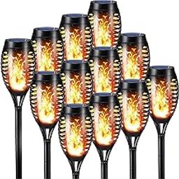 Geemoo 12 Pack Solar Flickering Dancing Flame Lights Waterproof Solar Torch Lights for Outdoor Garden Patio Pathway Yard Driveway Decorative-image-39