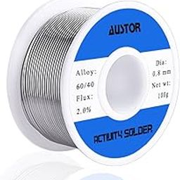 AUSTOR 60-40 Tin Lead Rosin Core Solder Wire for Electrical Soldering (100g, 0.8mm)-20