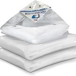 TUFFPAULIN 12FT X 6FT 150 GSM Transparent Heavy Duty Tarpaulin Tirpal Tadpatri Tharpai Thadika, Extra Strong, Eyelets, UV Resistant, 100% Waterproof Virgin, 6 Layer MLCL 3D Rib Technology-1 No.-picture-21