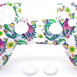 TMG Printing Camouflage Fancy Theme Silicone Protective Skin Case Cover for PS4 Controller High Quality Anti Slip Cover with 2 PC with Matching Thumb Grips-image-47