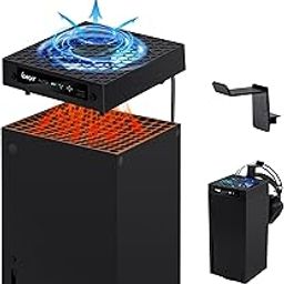Mcbazel RGB Cooling Fan Only for Xbox Series X Console with Headset Holder, Cooler System Accessories with Low Noise, 3 Levels Adjustable Fan, Extra USB Port for Xbox Series X - Black-15