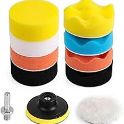 HAZSPY Premium Car Foam Drill 3-Inch Buffing And 11 Polishing Pads Kit, Compound Automotive Polisher Car Wash Cleaning Tools, Sealing Glaze, Foam Pads Of Drill Polisher Attachment-image-59