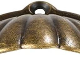 ZAANHA Antique Brass Cabinet Shell Pulls 3" Hole Center Vintage Drawer Pulls Kitchen Hardware Cabinet Dresser Handles Knobs-image-66