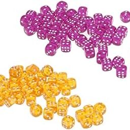 ATORSE Toy 100 Pieces Acrylic Six Sided Dices 12mm for D&D DND RPG Board Game 2 Colors-Toys & Hobbies-Games-Role Playing Games-Dungeons & Dragons-Accessories & Dice-picture-18