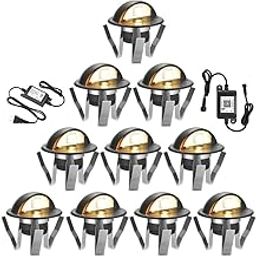 FVTLED WiFi Deck Lights, 10pcs Low Voltage LED Deck Lights Kit Φ1.38 Outdoor Recessed Step Stair Warm White LED Deck Lighting, Compatible with Alexa Google Home, Black-picture-10