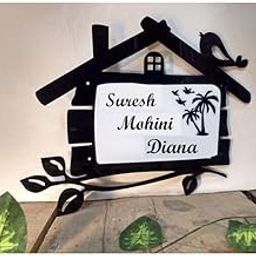 RoyalGloss | Personalized Acrylic House Name Plate for Home | Custom House Shaped Door Name Board with Palm Tree Design | Sign Board for Flats, Villas, Offices | Waterproof Wall Mount Sign for Family Entrance | customized Address sign | Elegant Gift | 12x10 inch-picture-18