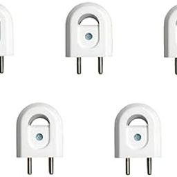 Vuvail Fancy Model 2 Pin Plug| Non Flammable Top| Unbreakable Body| Polycarbonate| White 6A 240V| Pack of 5-1