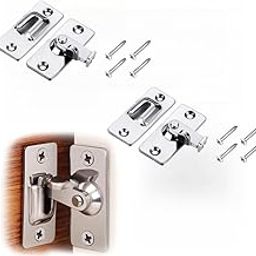MAKABEE 2Pcs 90 Degree Right Angle Door Lock Buckle Safety Door Lock Bolt, Stainless Steel Door Latch for Wooden Fences, Doors, Windows, Safety Sliding Door Latch… (Silver)-9