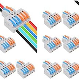 Serplex® 20PCS Lever-Nut Wire Connectors 2 in to 6 Out Quick Wiring Cable Connector for AWG 28-12 Compact Electrical Versatile for Hard Flexible Flame Retardant-image-16