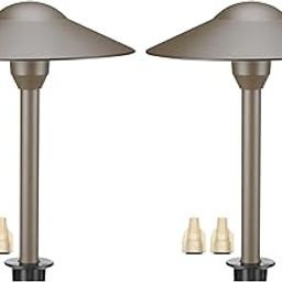 Cast-Aluminum Low Voltage Landscape Lighting PAL0101-BZLED2 Warm White 3W G4 LED Bulb and ABS Heavy Duty Ground Stem Included for Garden Lawn - Bronze PAL0101-BZLED2 (2 Pack)-image-79