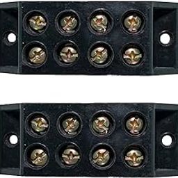 Ovicart 30A 4 Way Bakelite Connector Strip Black Screw Terminal Connection Block 2 pcs-17