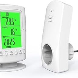 F FABOBJECTS® Smart Programmable Weless Remote Thermostat Plug in Socket Heating Cooling Program Temperature Controller-AC220V-240V 16A EU Plug-23