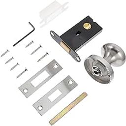 Gadpiparty 1set Zinc Alloy Keyless Rotate Bolt Lock Latch for Privacy Modern Design for Bedrooms and Home Use and Easy to Install Sleek Silver Finish-image-27