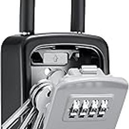 M MCIRCO® Key Lock Box, 4-Digit Combination Key Storage Lockbox, Portable Wall Mounted Security Lockbox for Home, Flats, Realtors Garage Spare Keys (1 Pack)-19