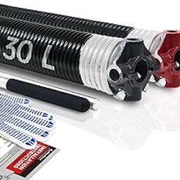 KaiMinDogz Pair of 2" Garage Door Torsion Springs Set with Non-Slip Winding Bar & Gloves,High Precision Electrophoresis Black Coated, for Replacement & Installation, MIN 16,000 Cycles (0.218x2''x30'')-image-11