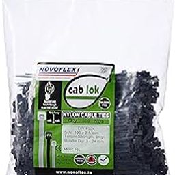 Novoflex CPS 100 ES D (B),UV Resistant Cab Lok Nylon Cable Ties 100 x 2.5 mm Colour: Black,Pack of 500, 4 Inch, Tensile Strength: 8 KGF / 18 LBS-image-30