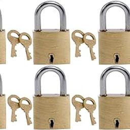 Harrison A-1-0001_PK 6 Brass 3 Levers Padlock with 2 Keys Each (Pack of 6)| Square | Used for Travelling, Iron Grills-image-19