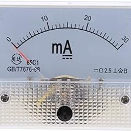 LOOM TREE® DC Ammeter Analog Panel Meter Amp Meter Current Gauge Pointer Type 0-30mA-12