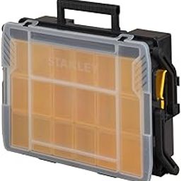STANLEY STST1-75540 Sort Master Multilevel Organizer, IP53 Rated Waterseal, 5 Kg Weight Capacity, 12 Cups & Removable Dividers, See-Through Polypropylene Lid, Textured Carry Handle, 40x13.7x30 cm-11