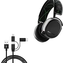 BoxWave Cable Compatible with SteelSeries Arctis 9X - AllCharge 3-in-1 Cable for SteelSeries Arctis 9X - Jet Black-picture-13