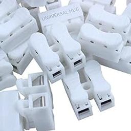 UNIVERSAL HUB� 100PCS 2 Pins Cable Clamp Connectors Electrical Push Type Cable Connectors Quick Splice Lock Wire Terminal 220V 10A-image-67