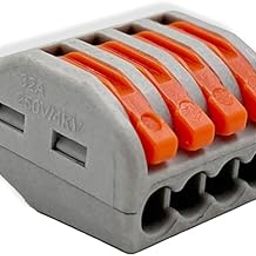 Globomotive 4 Way Looping PCT -214 0.08-2.5mm Wire Connector - Terminal Block with Spring Lock Lever for Cable Connection (Pack of 2)-image-22