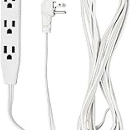 15 foot indoor extension cord, 3 grounded outlets, 3-prong flat plug, 16/3, ETL listed, white color-image-13