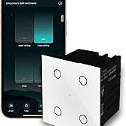 CONBRE SW4 Wi-Fi Smart Modular 4 Gang Touch Switch for Home automation, Energy Monitoring, remote control | Suitable for fan, light & 10A socket | Works with Alexa, google Assistance & Siri (White)-2