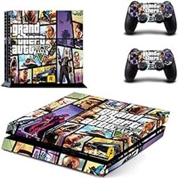 TCOS TECH PS4 Skin Protective Wrap Cover Vinyl Sticker Decals for PlayStation 4 Fat Version Console and Dual Shock 4 Sticker Skins PS4 Fat Skin Console and Controller (GTA 5)-picture-7