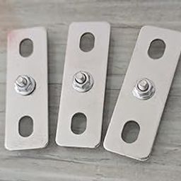 Roshuz Nickle Plated Bus Bar Copper Connector, with 4mm Stud, [ Size - 59x20x2mm ] Flat bar with Pure Copper for EVE 105 / Highstar 100A Cells, 3.2V,120Ah Prismatic Cells [ Pack of 7 Nos]-image-61