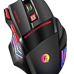 FRONTECH AeroStrike USB Wired Gaming Mouse with Upto 7200 DPI Gaming Sensor | 7 Buttons Design | Rainbow Lighting with Breathing Effect | 1.5m Braided Cable (Black+Red)-21