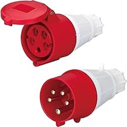 LEYDEN® 32A 220-440VAC Industrial Panel Socket With IP44 Waterproof Plug - 5 Pin Male Female Connector-image-93