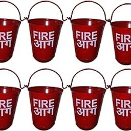 Safety Fire Bucket for Fireplace Burning Wood Indoor/Outdoor Ashes Carrier Container Red Color (Pack of 8)-11